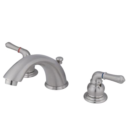 Kingston Brass KB968 Magellan Widespread Bathroom Faucet W/Retail Pop-Up, Brushed Nkl KB968